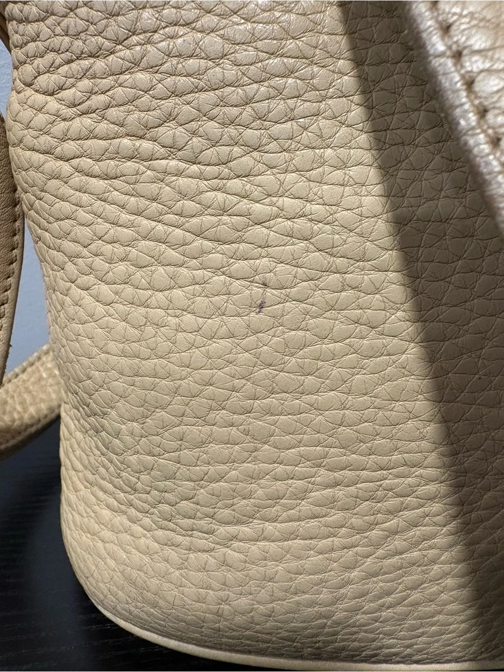 Coach Vintage Pebbled Leather Bucket Bag Cream Tan Crossbody Purse